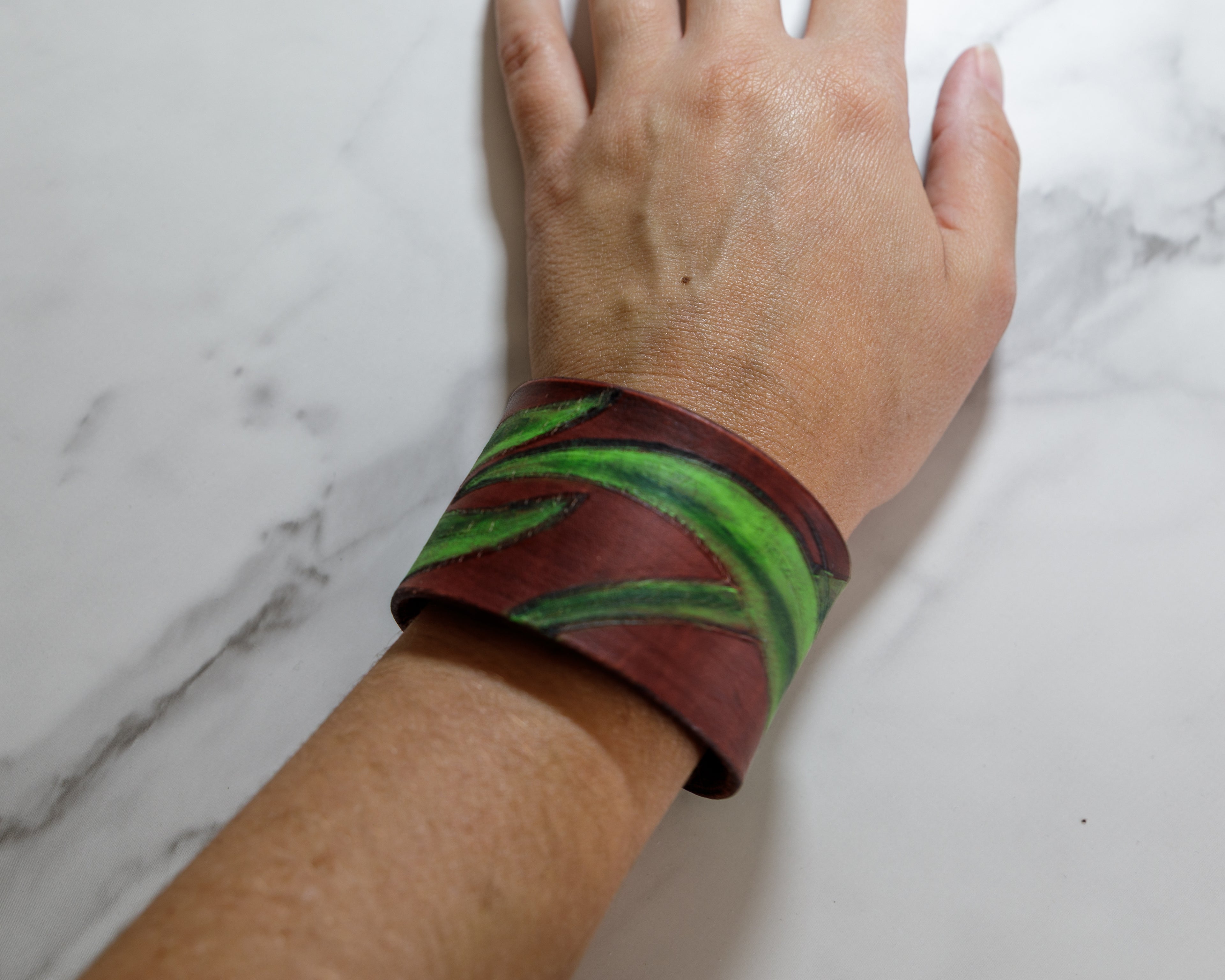 Leather Cuff Bracelets-Narrow
