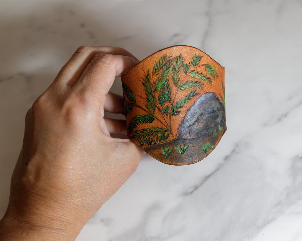 Medallion Leather Cuff Bracelets