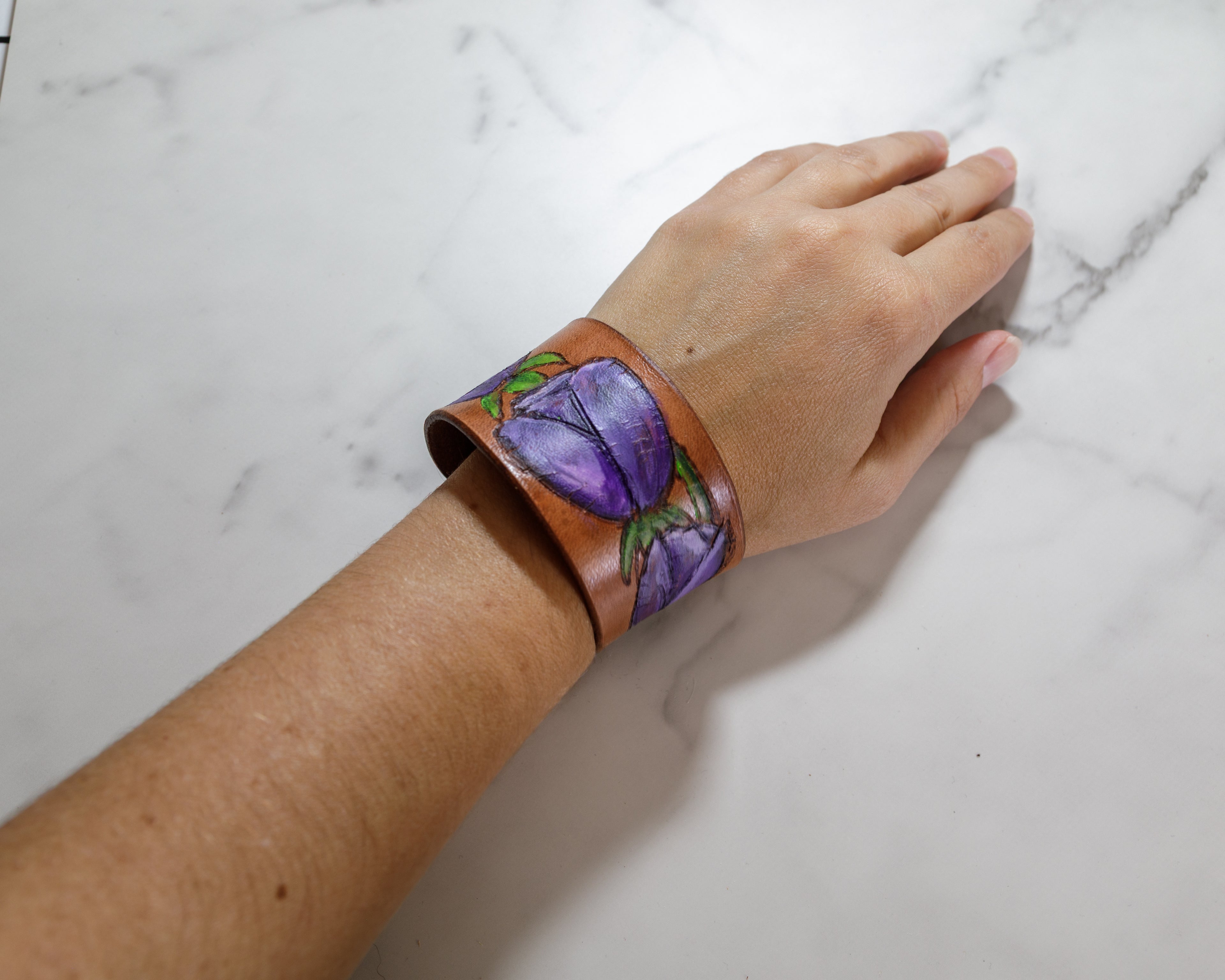 Leather Cuff Bracelets-Narrow