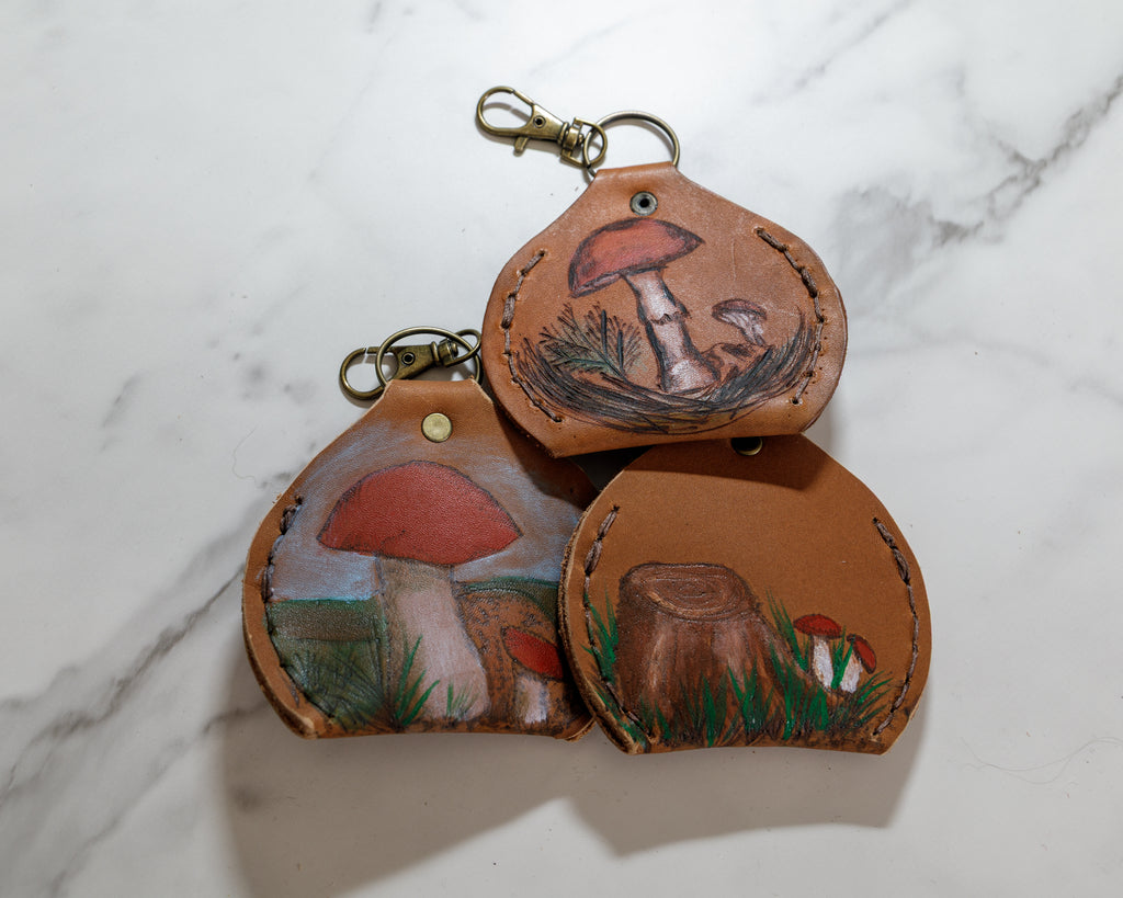 Leather Keychain Coin Pouch