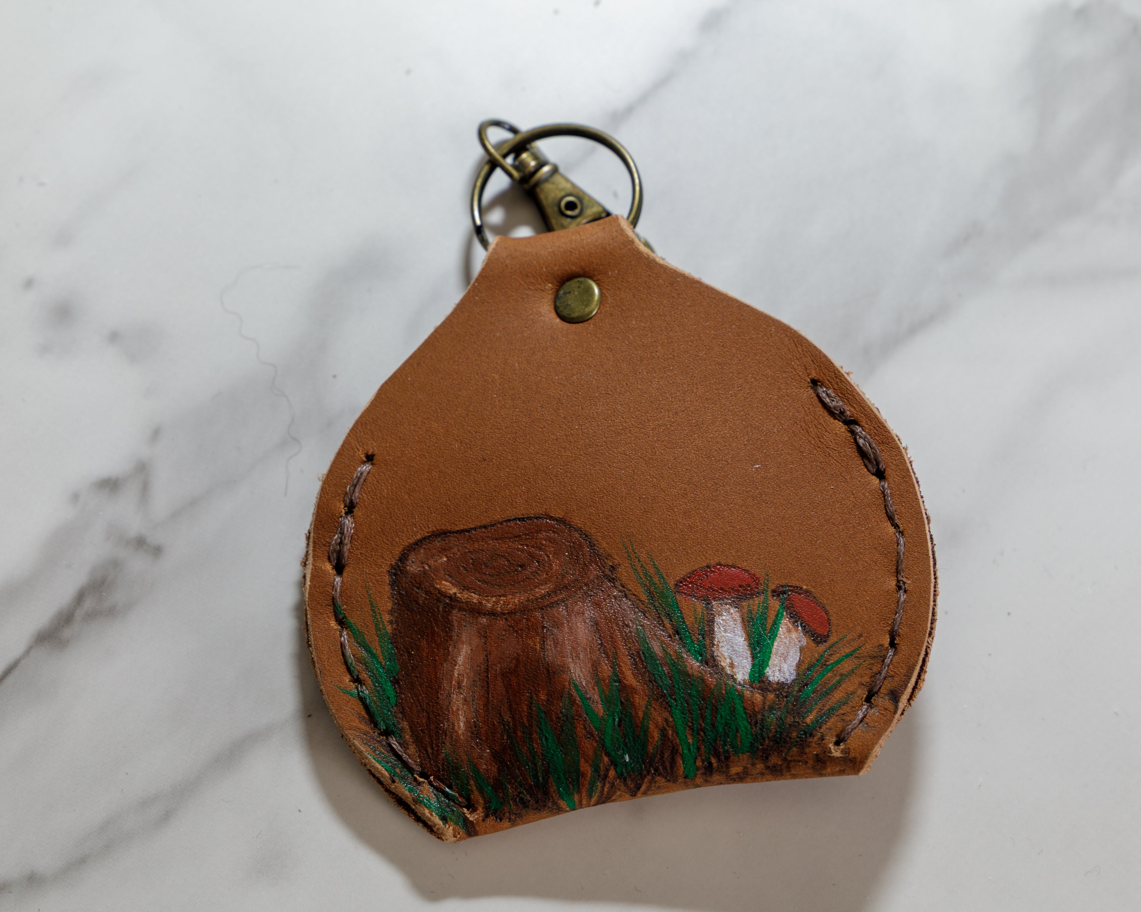 Leather Keychain Coin Pouch