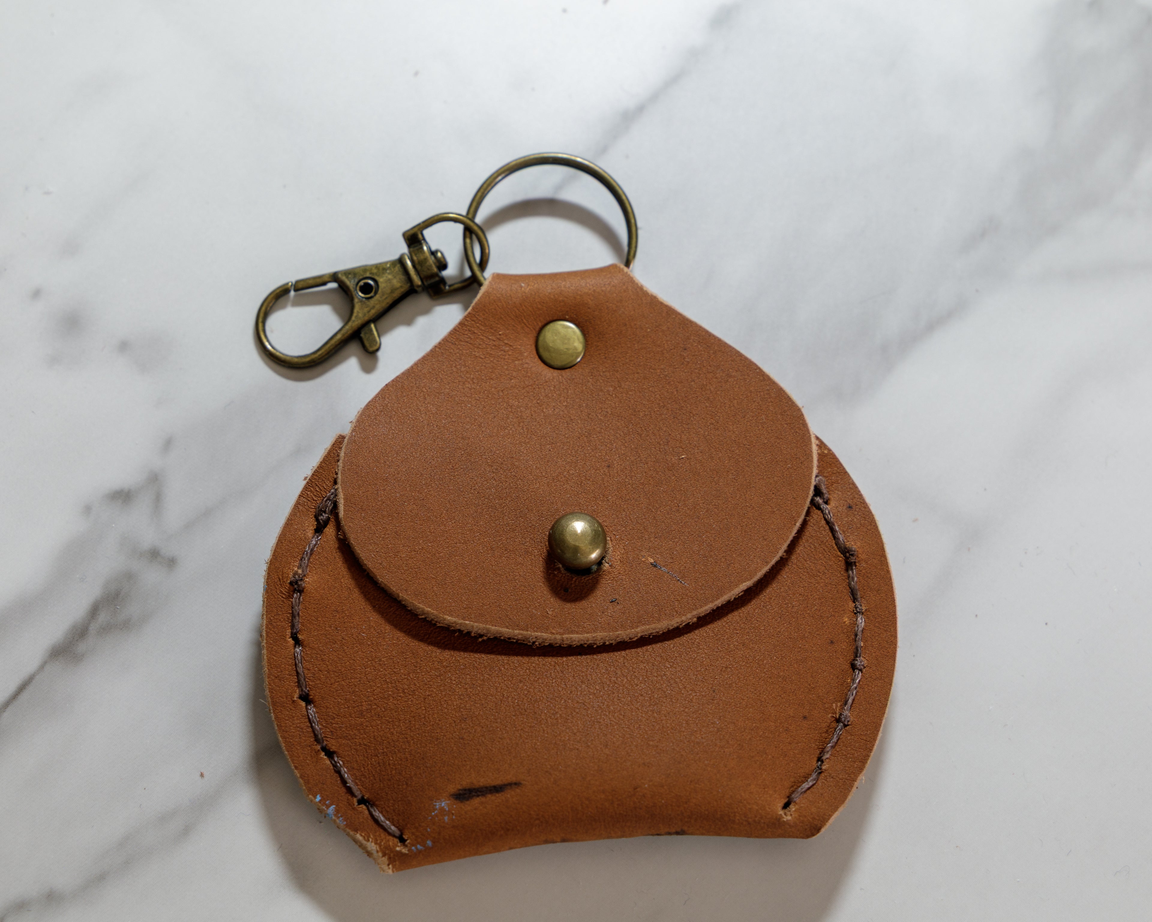 Leather Keychain Coin Pouch