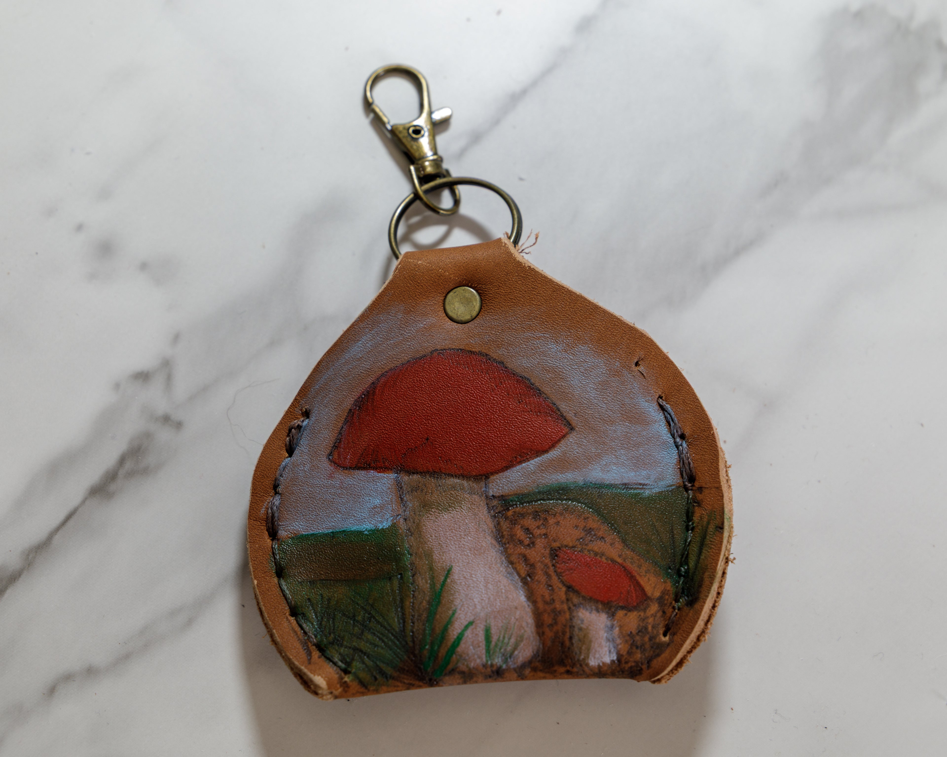 Leather Keychain Coin Pouch