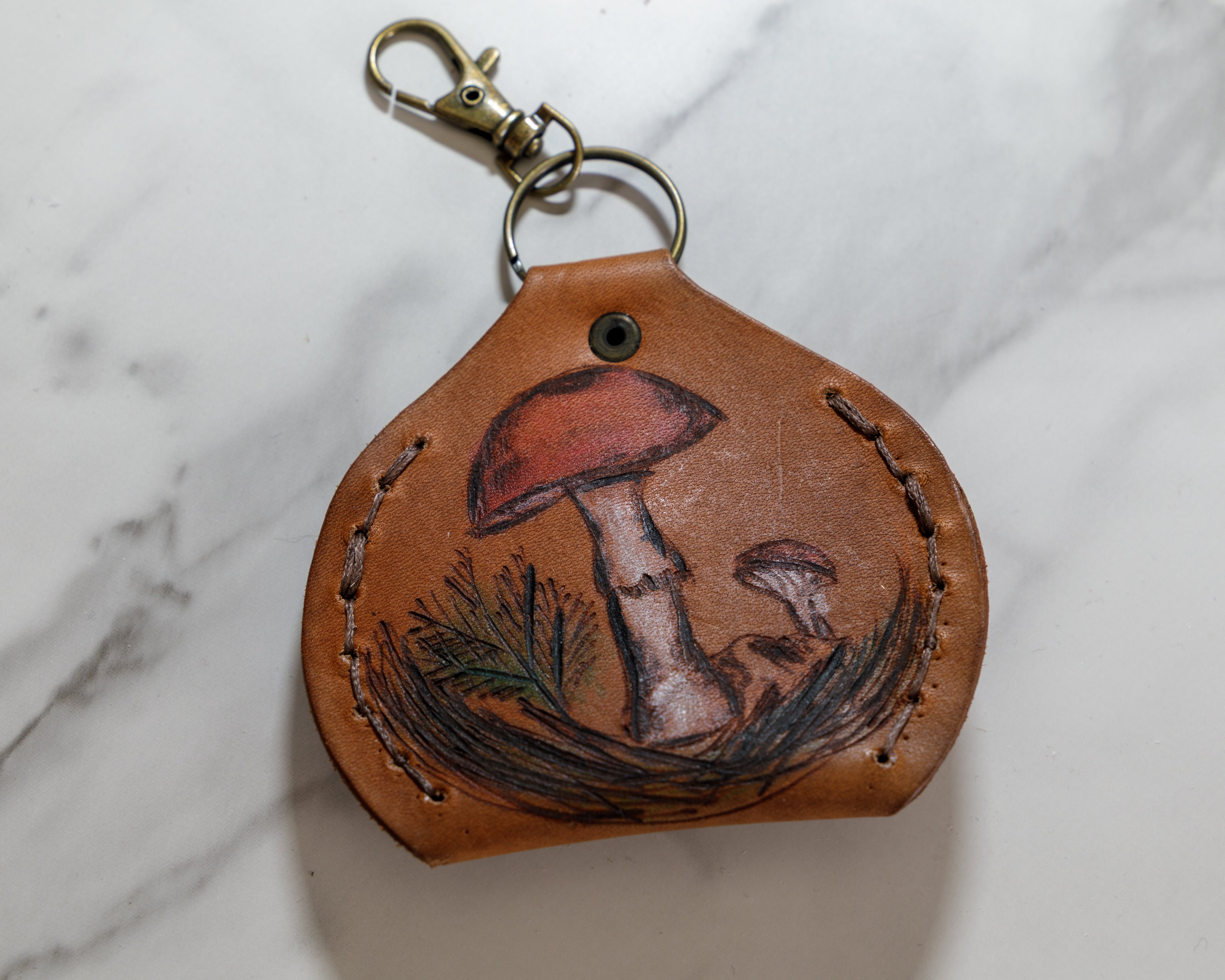Leather Keychain Coin Pouch