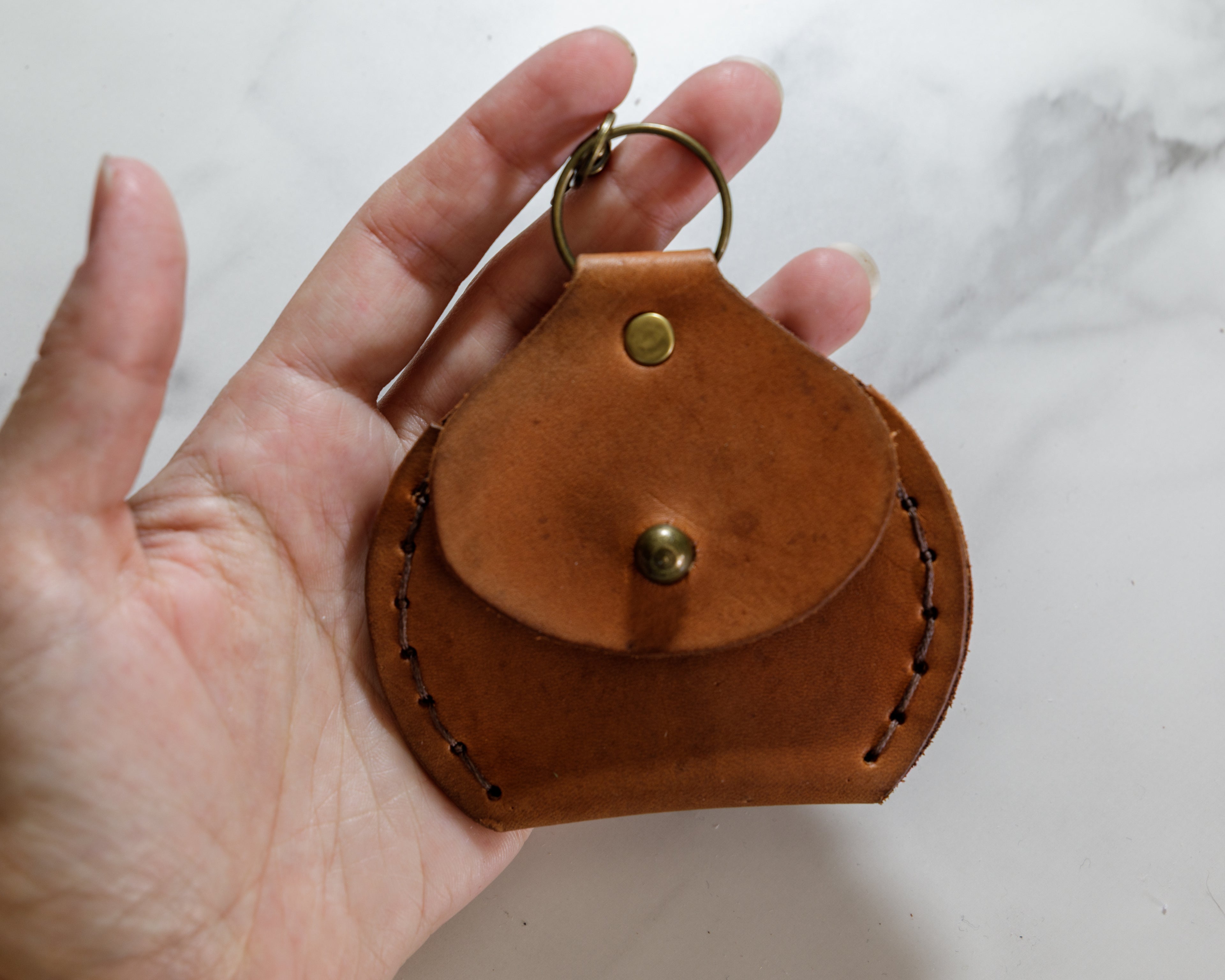Leather Keychain Coin Pouch