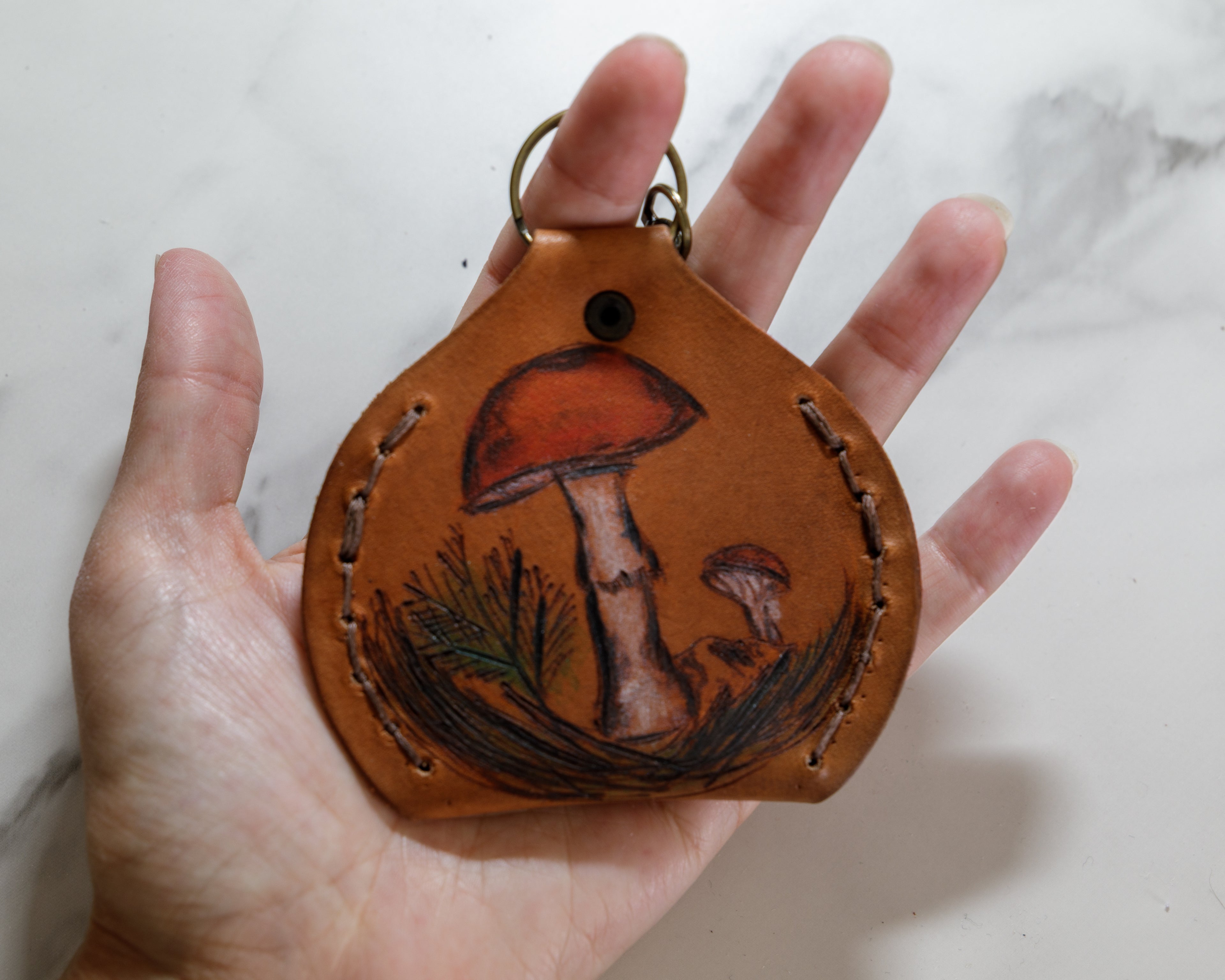 Leather Keychain Coin Pouch