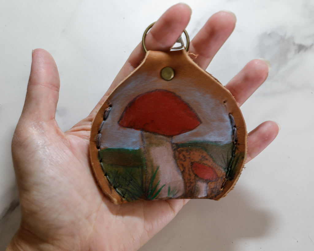 Leather Keychain Coin Pouch
