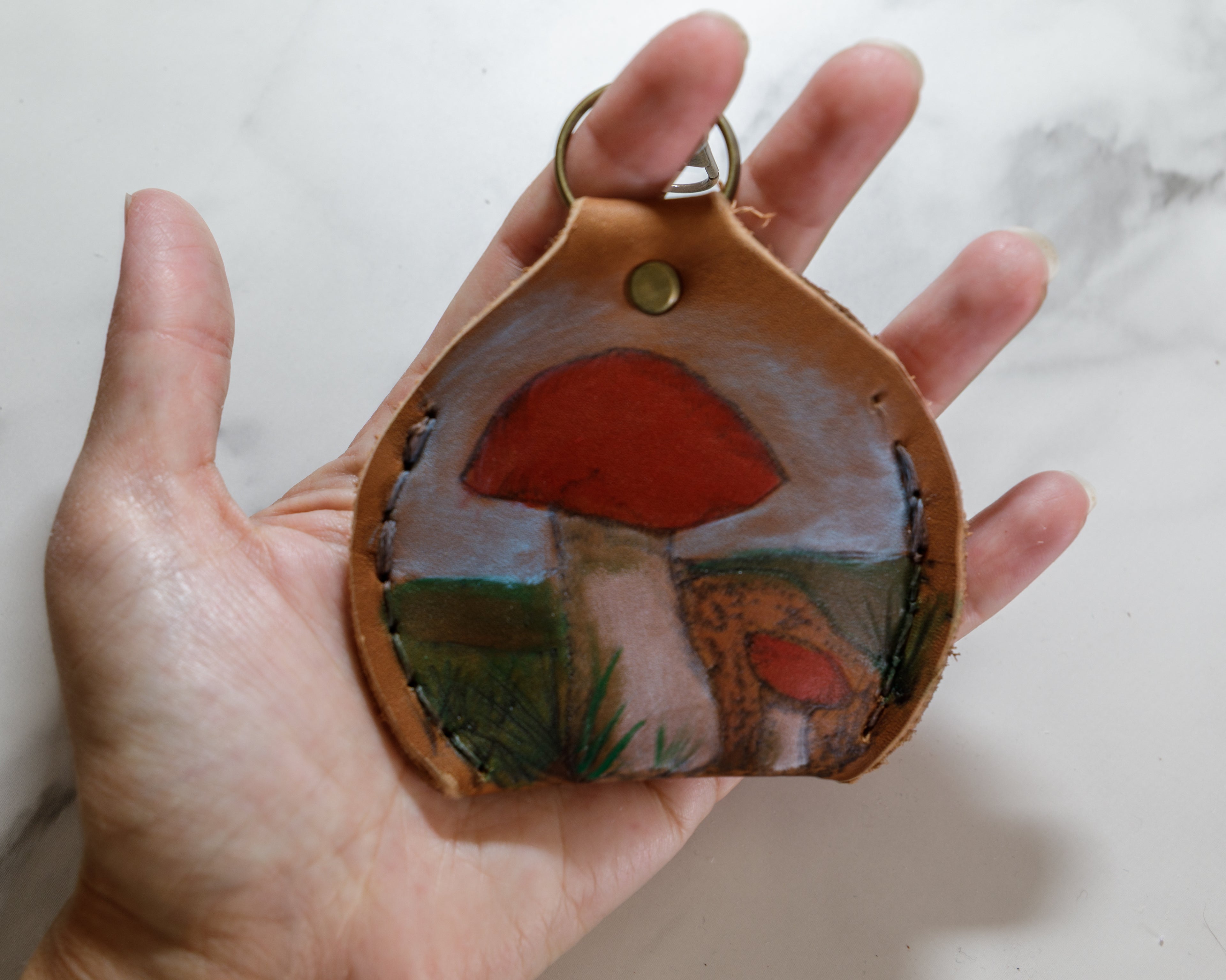 Leather Keychain Coin Pouch
