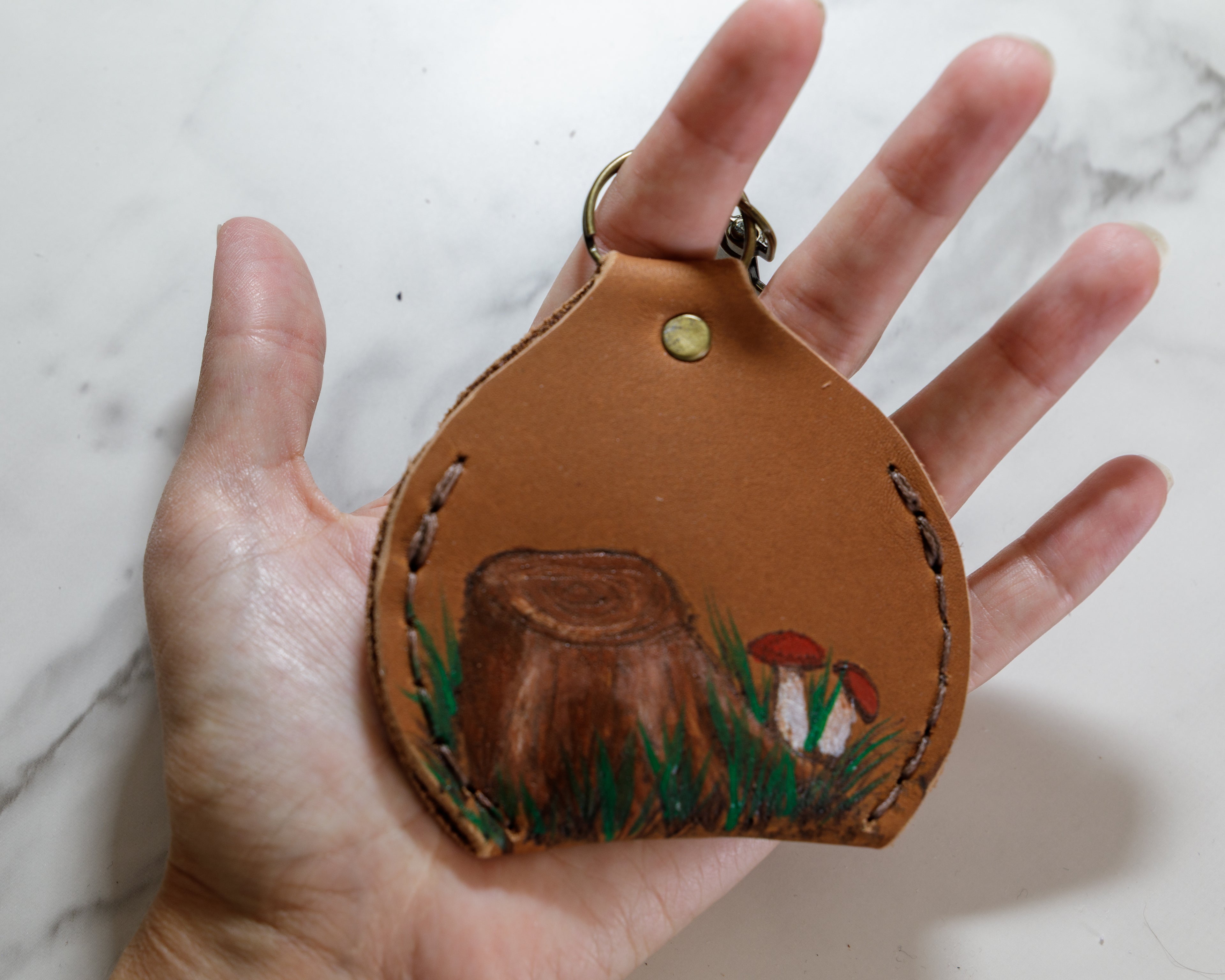 Leather Keychain Coin Pouch