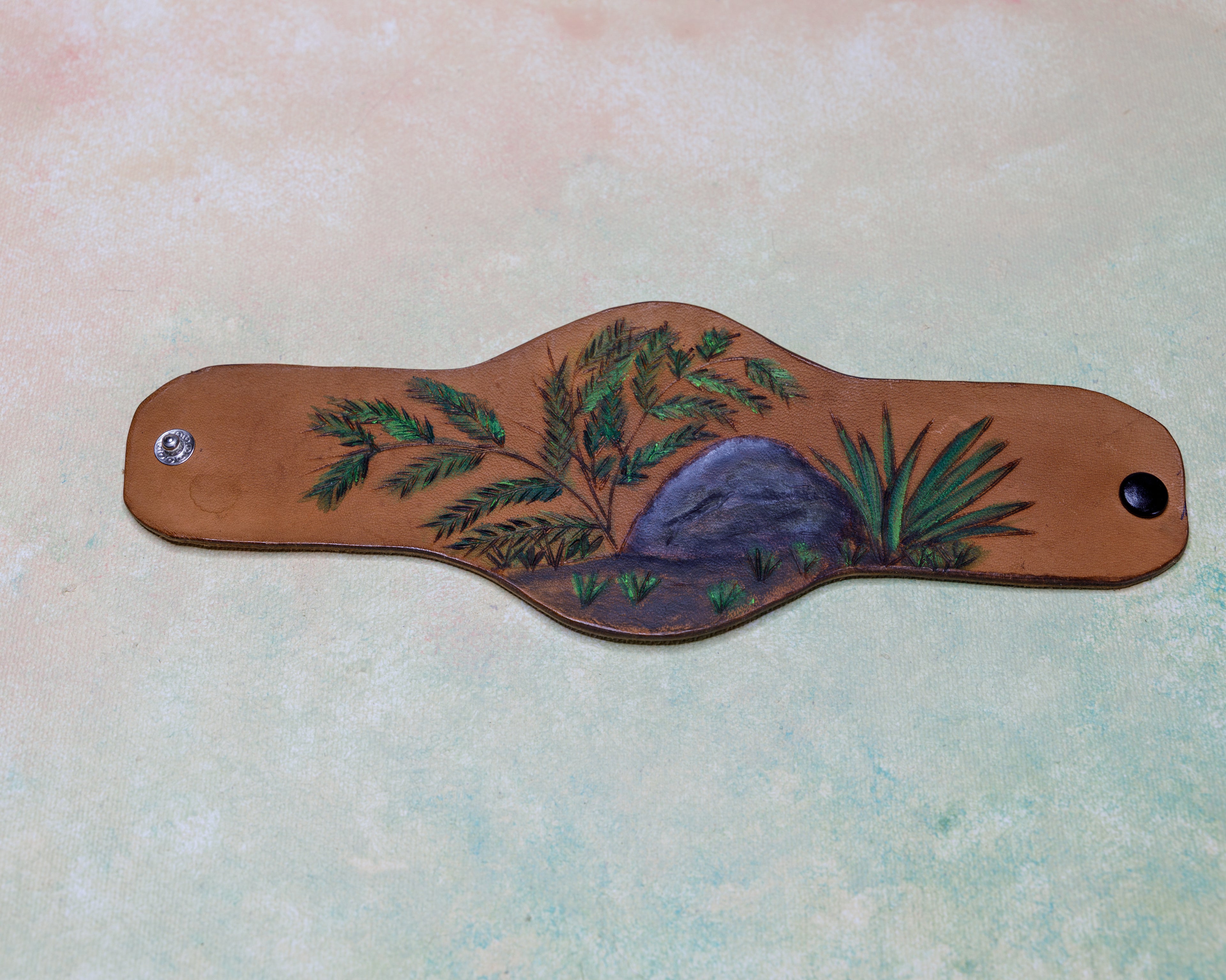 Medallion Leather Cuff Bracelets