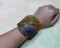 Wide Leather Medallion Cuff, Hand-Tooled