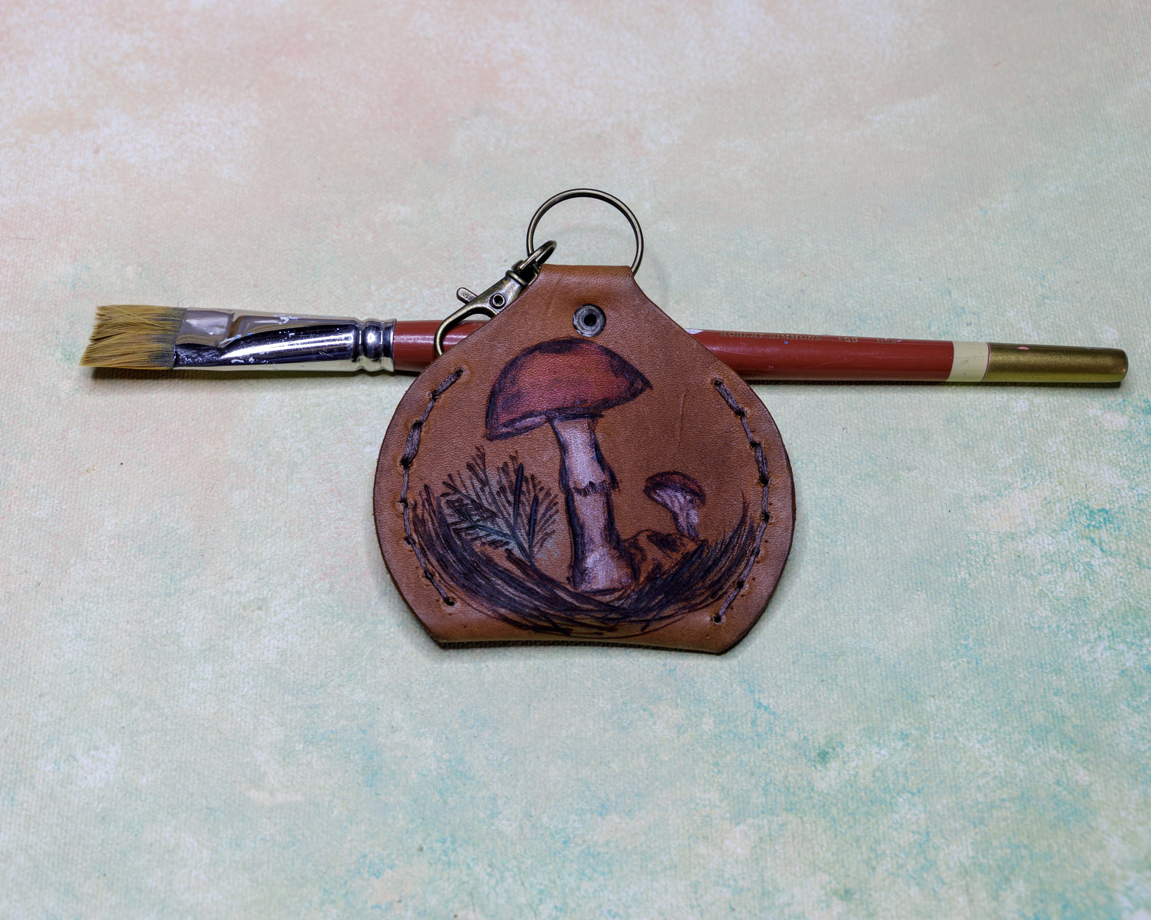 Leather Keychain Coin Pouch