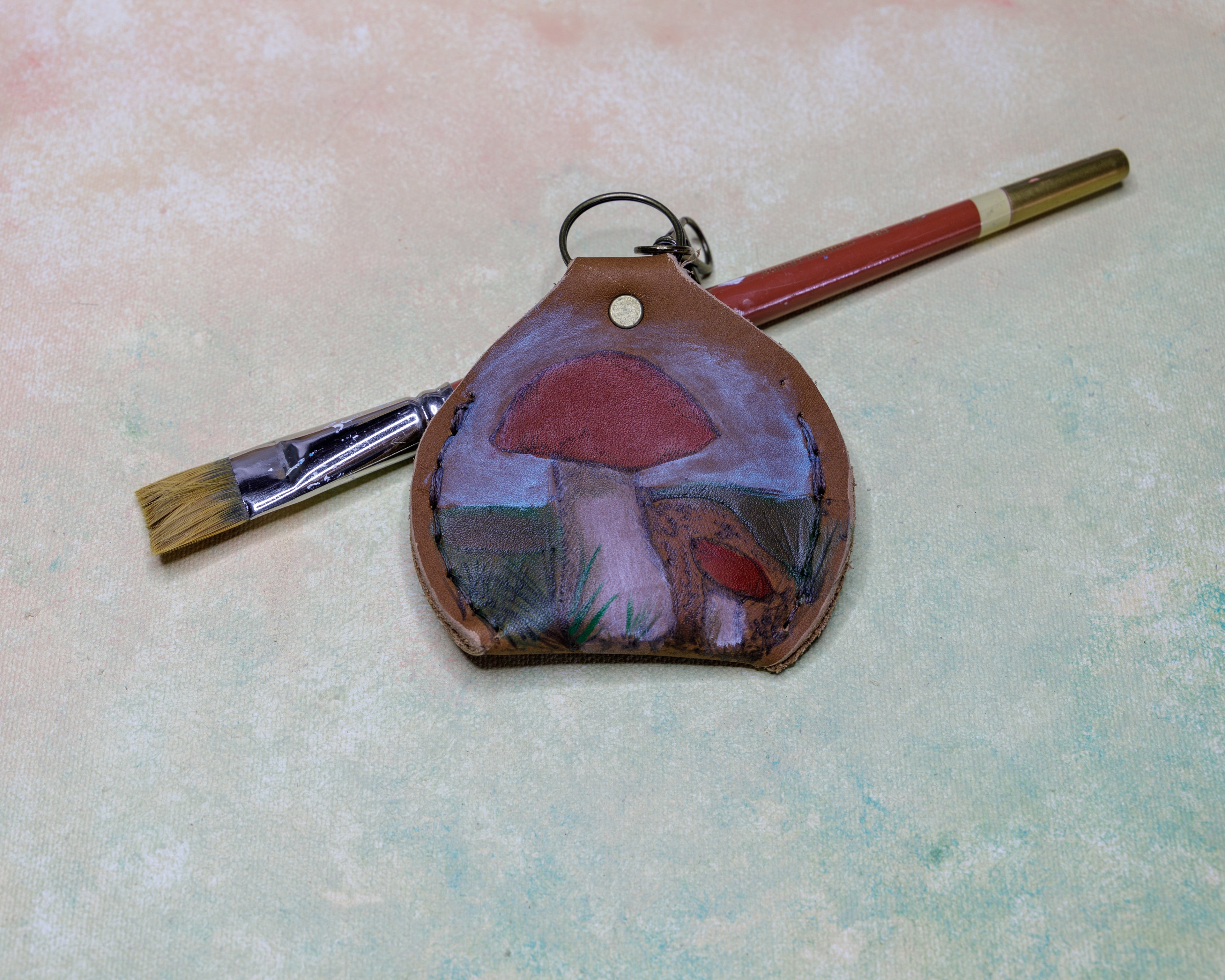 Leather Keychain Coin Pouch