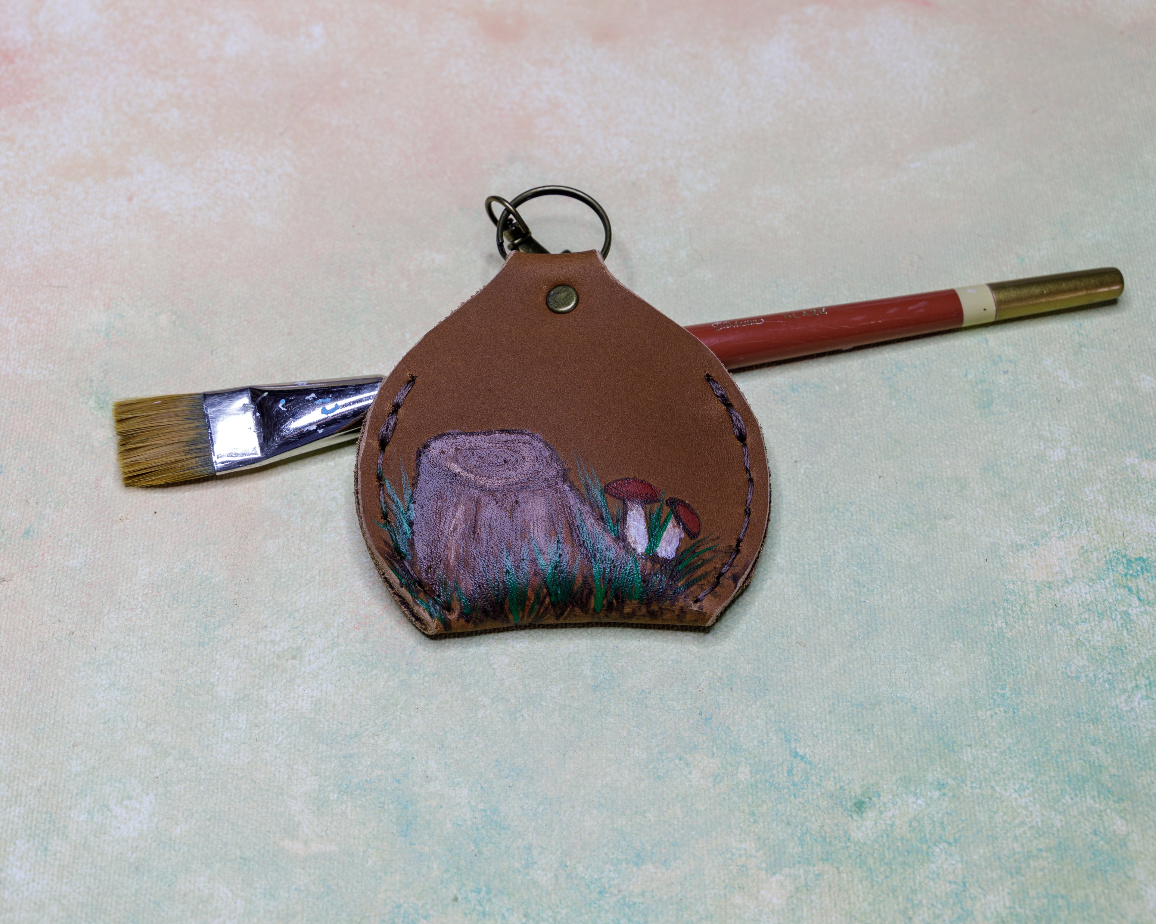 Leather Keychain Coin Pouch