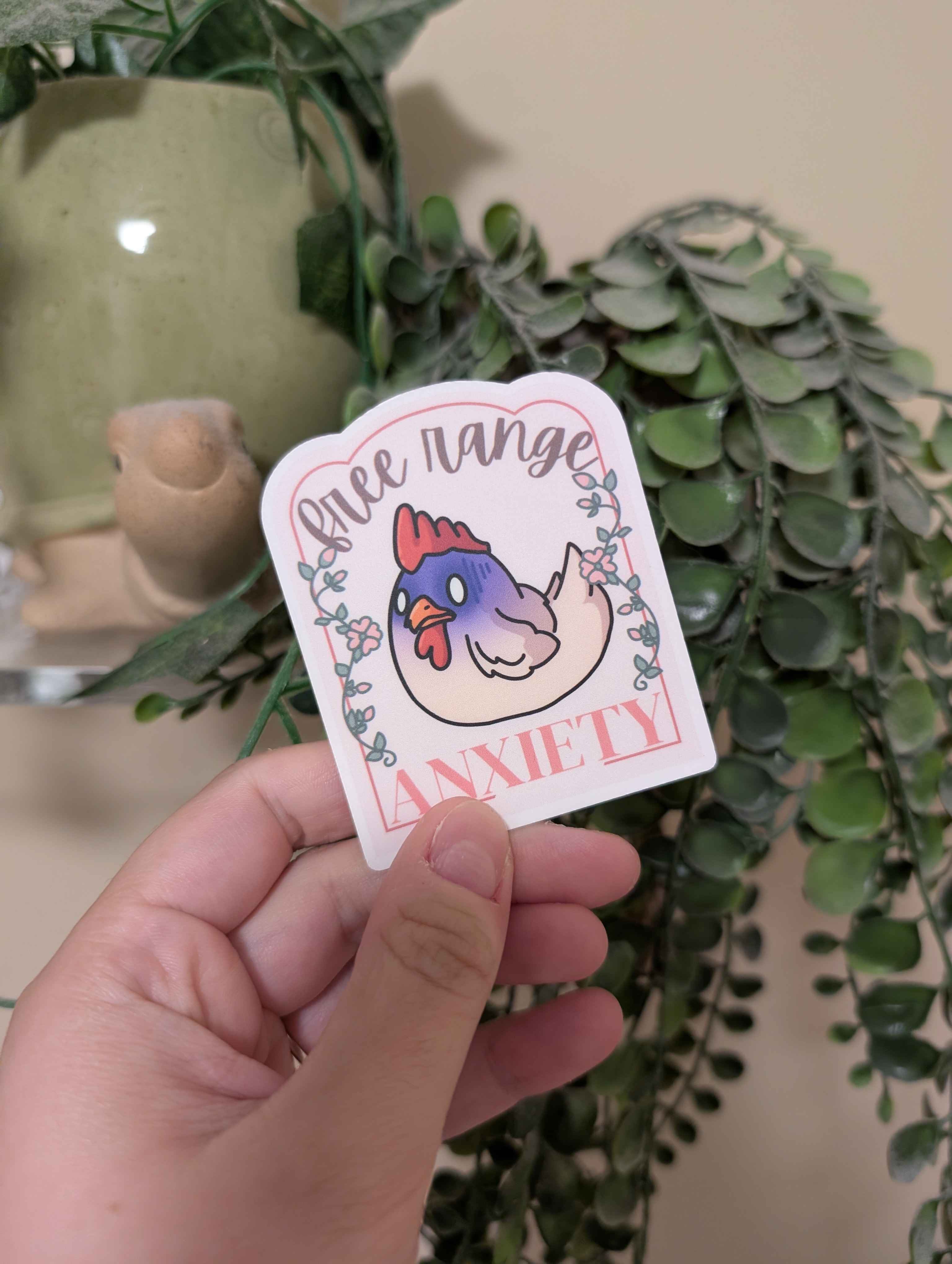 Free Range Anxiety Vinyl Sticker