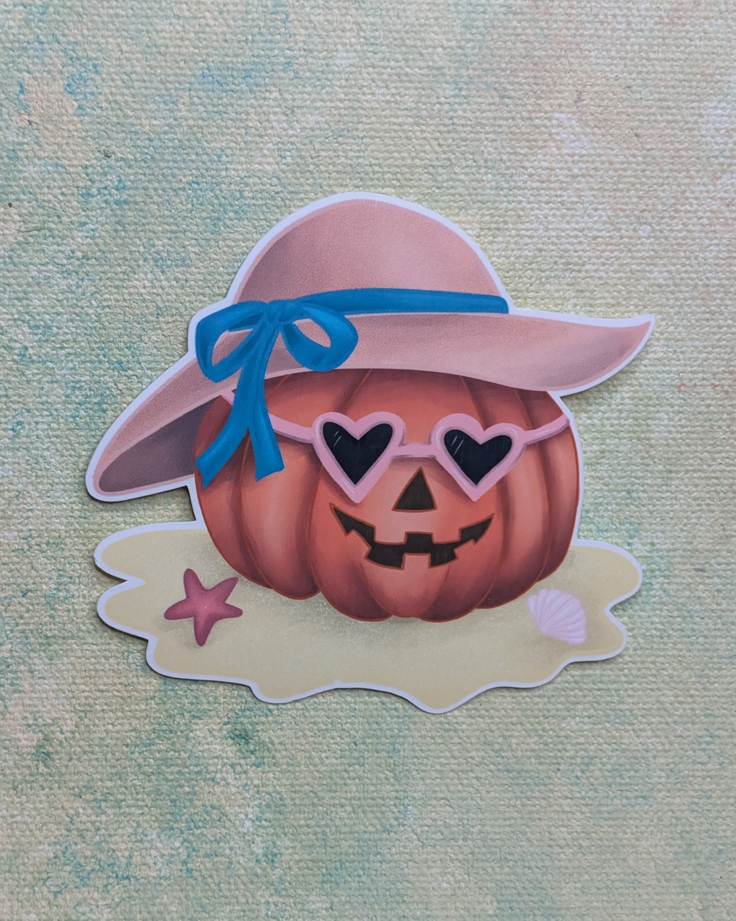 Beach Pumpkin Summerween Sticker