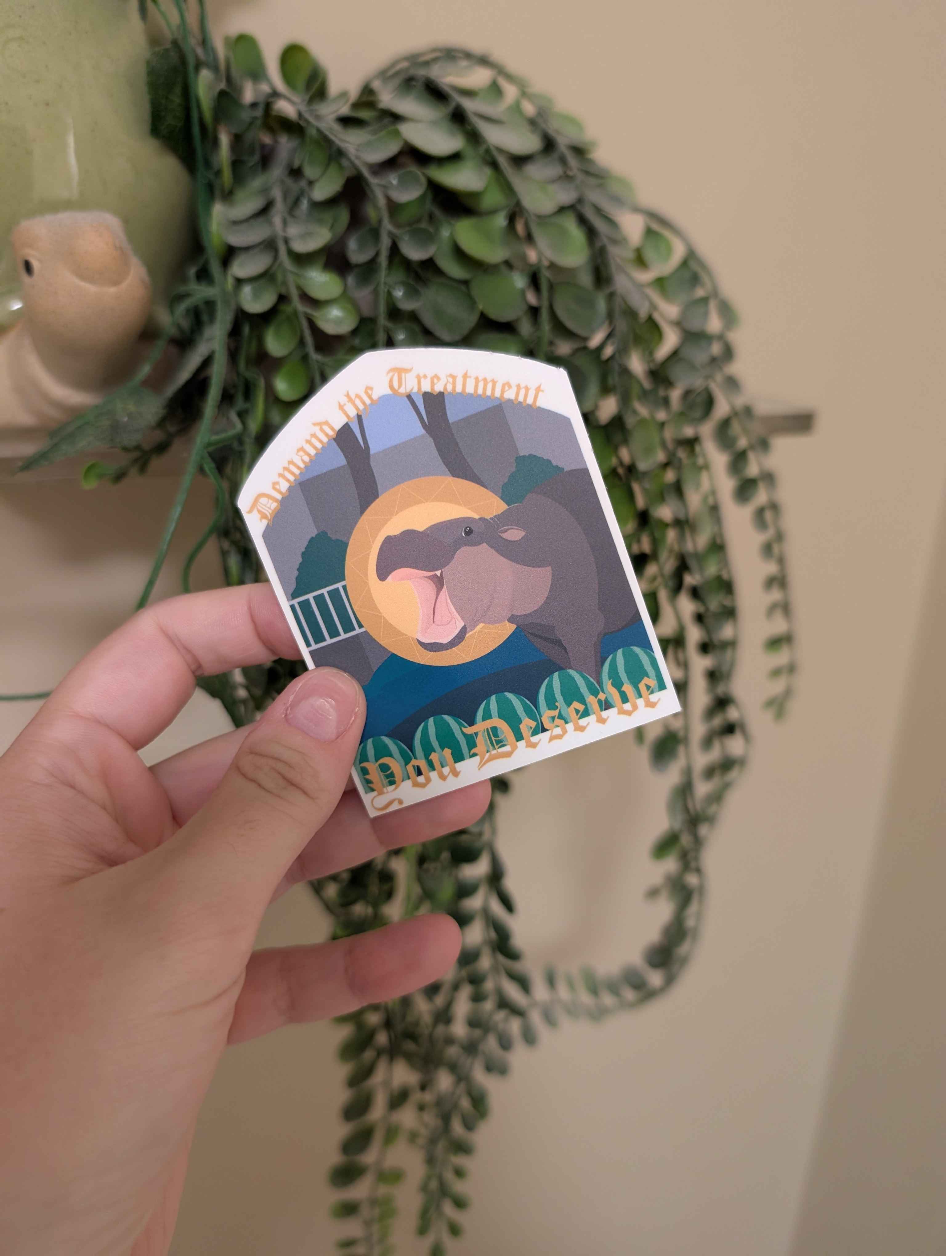 Moo Deng Hippo Sticker