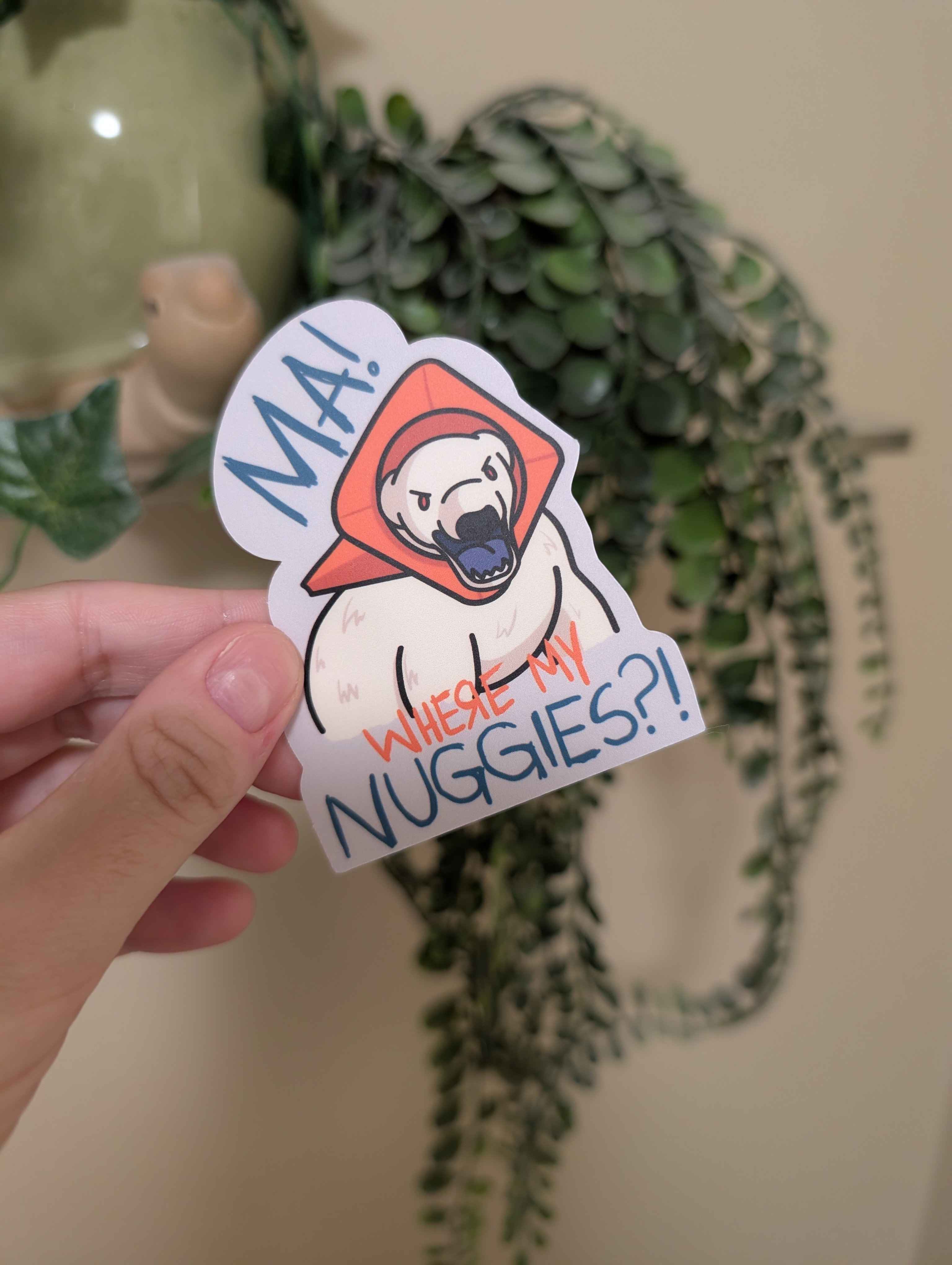 Ma!!! Where my NUGGIES Polar Bear Sticker