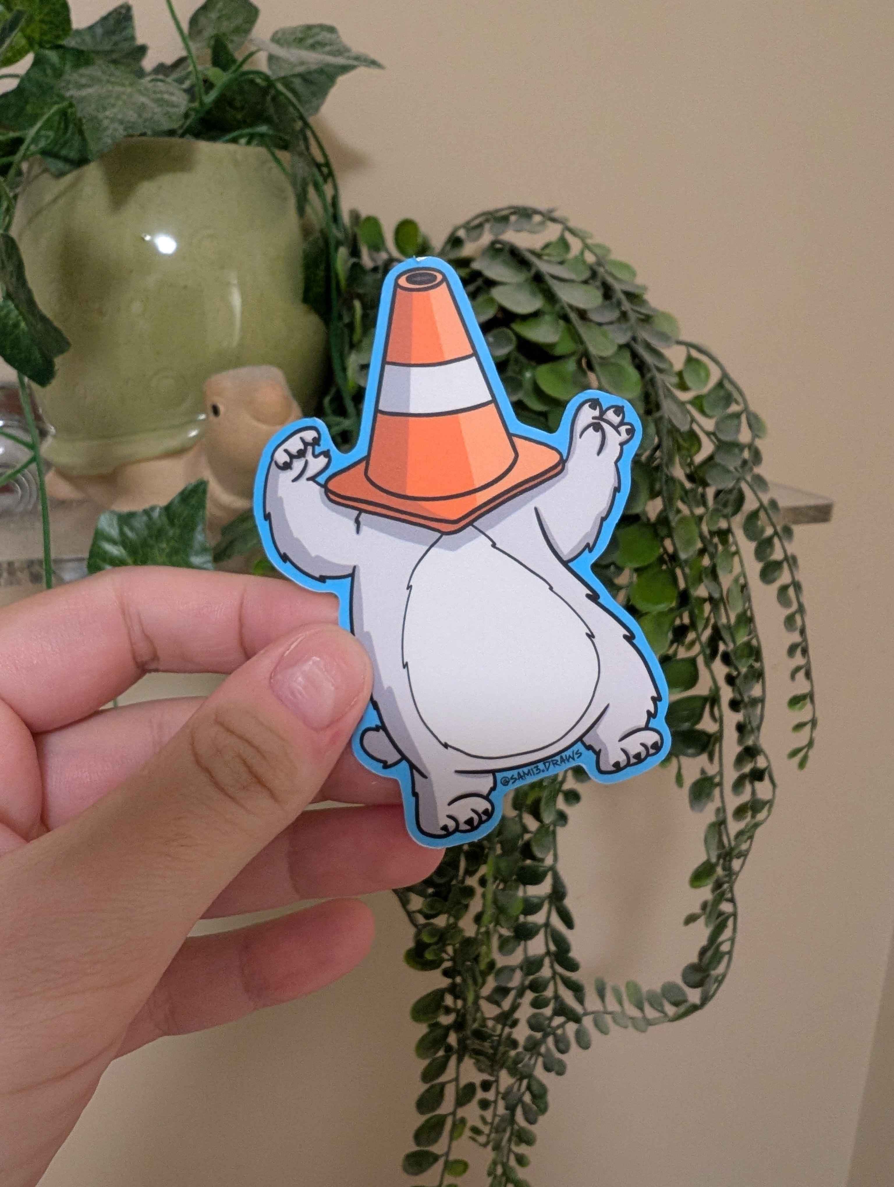 Cone Head Baby Polar Bear Sticker