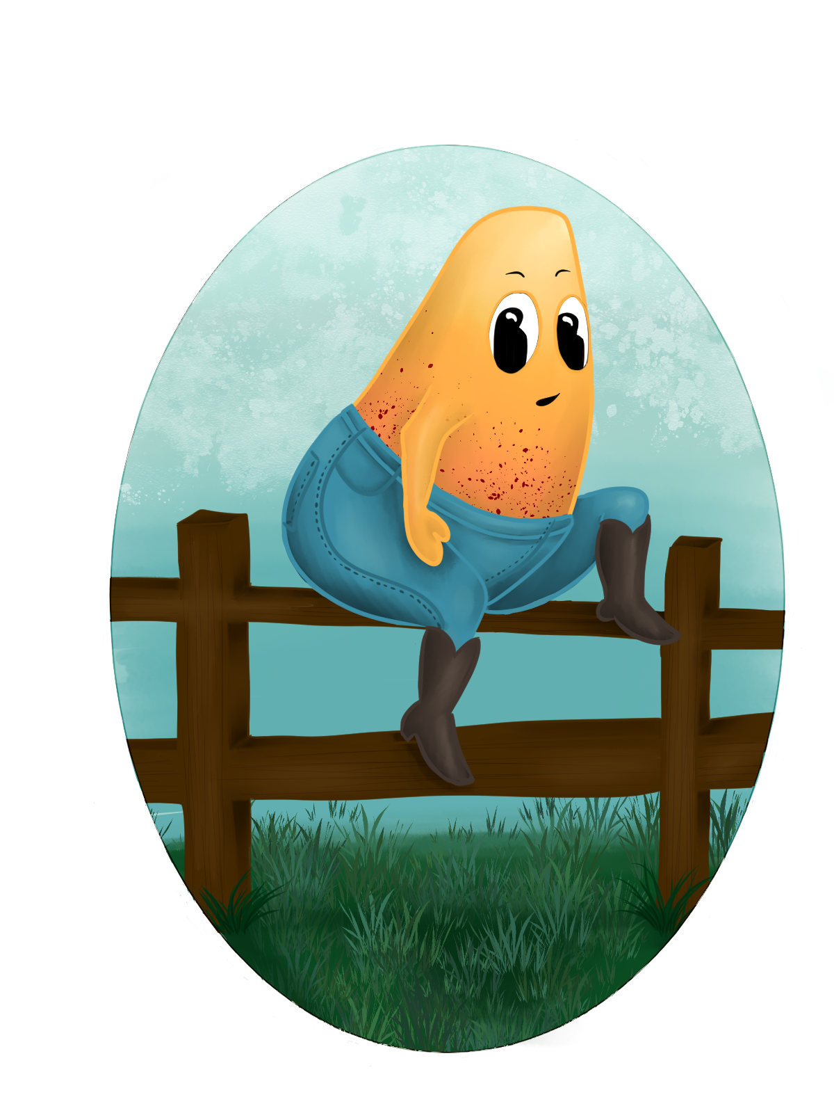Fence Sittin' Mango Boy Art Print