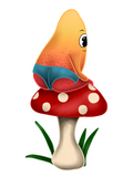Mushroom Mango Boy Art Print