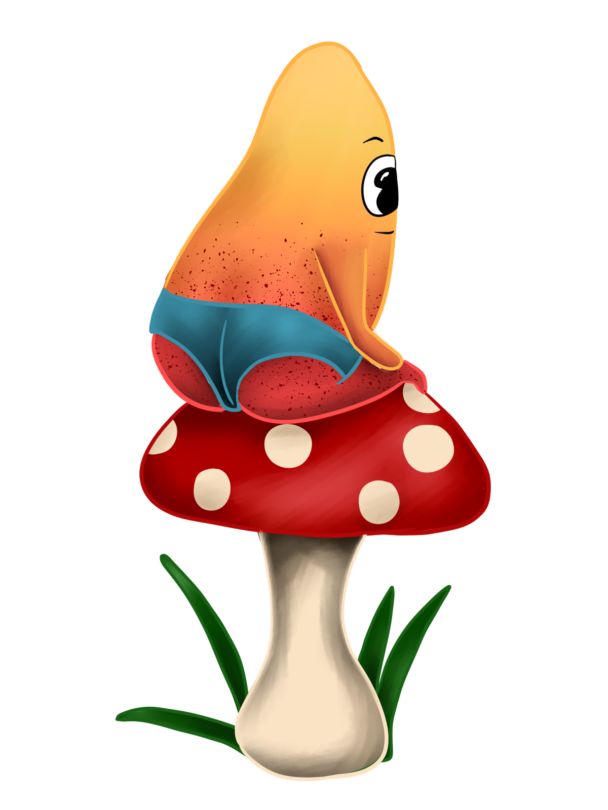 Mushroom Mango Boy Art Print